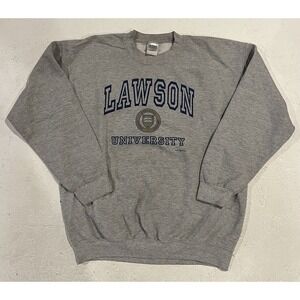 Vintage Lawson University Crewneck Sweatshirt‎ 2002 Gray Mens Large Pullover